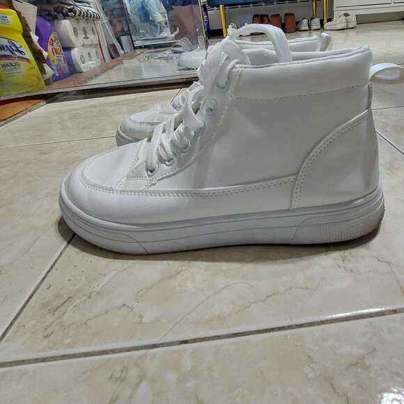 NO Brand High Top Waterproof White Sneaker 38 - Picture 9 of 9